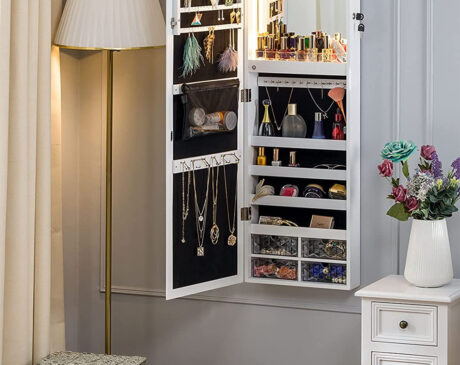 How to hang a jewelry armoire on the wall?