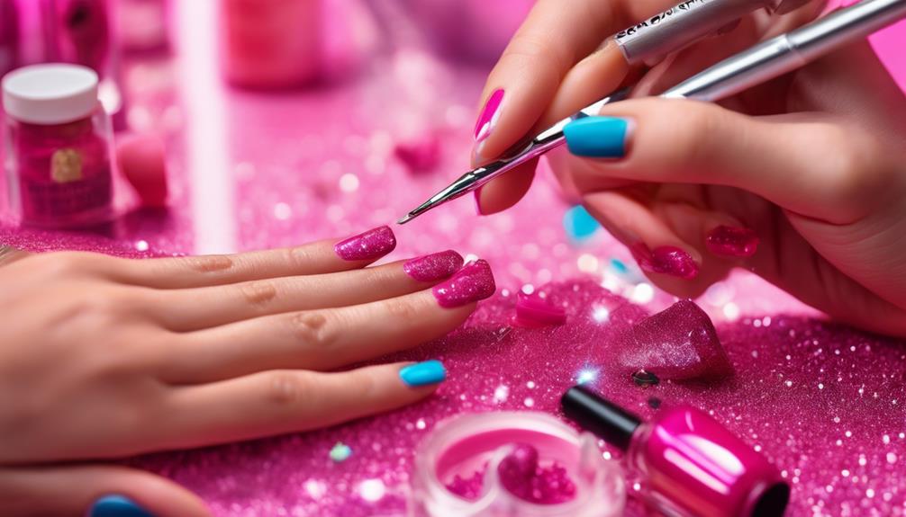 nail art with barbie