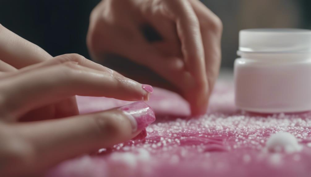 cleaning acrylic nails gently