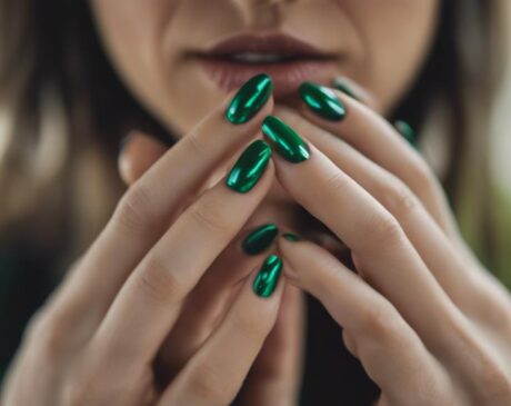 green nails from press ons